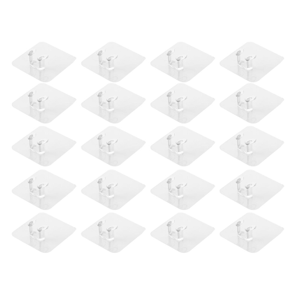 20Pcs Transparent Wall Plug Hook Traceless Adhesive Hook 609610725497