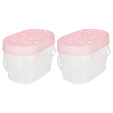 4Pcs Durable Pink Plastic Turtle Containers for Outdoor Pet Transport