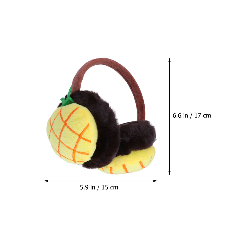 Ohphcall 3Pcs Pineapple Designed Kids Earmuff Thicken Plush Warm Earshield