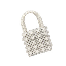perlengewebte beige handtasche für hochzeit & cocktailparty