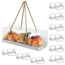 10 rechteckige kuchenschachteln transparent schmutzabweisend