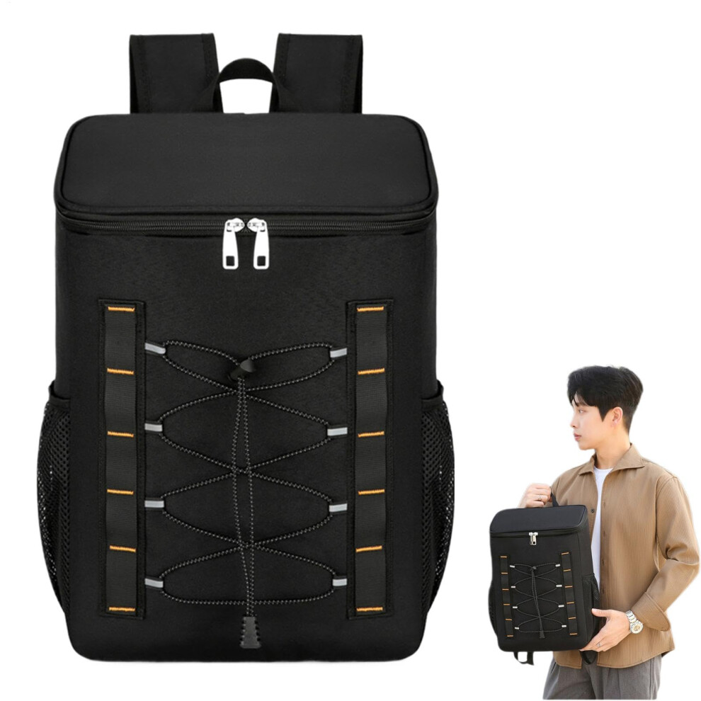 Picnic Backpack Cooler Insulated Leak-Resistant Waterproof Thermal Carrier Large Capacity For Camping Food Black-image-OPC-PKXTMBP-NEW