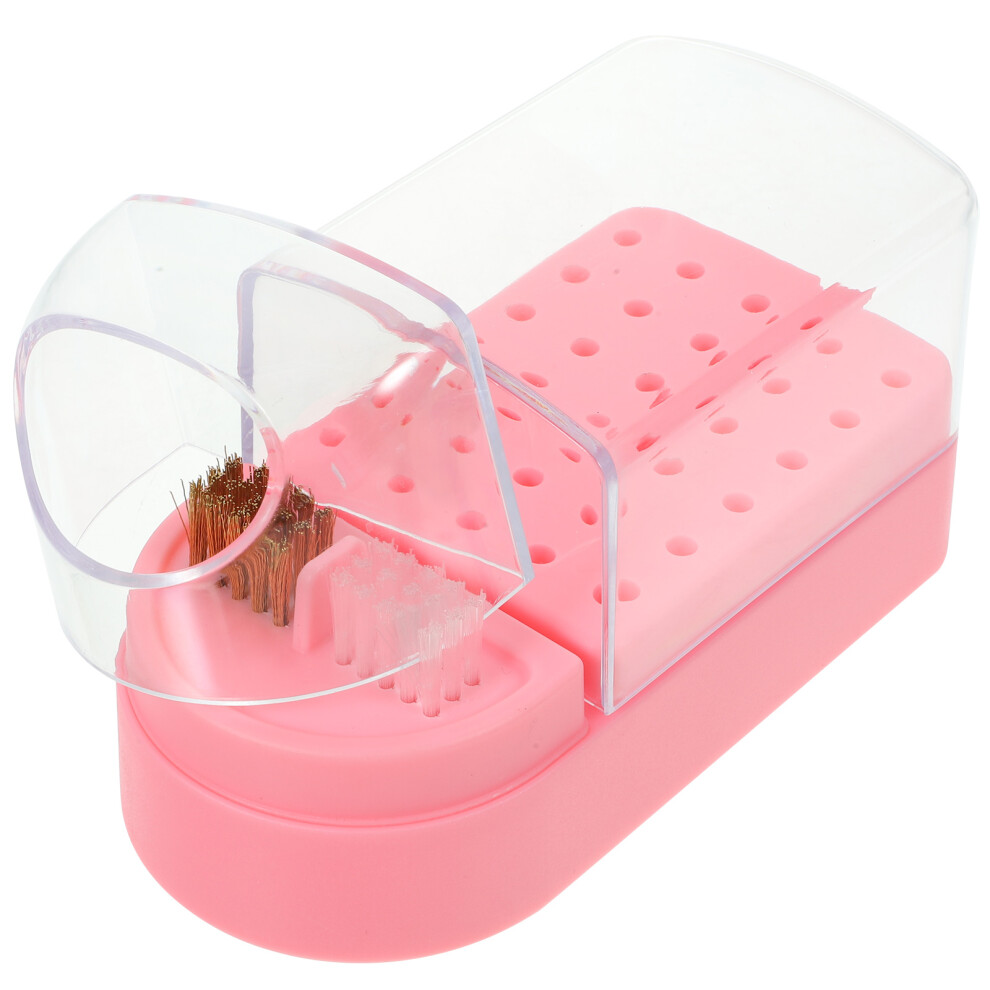 Ohphcall 5Pcs Nail Drill Bits Storage Box Transparent Holder For Grinding Heads
