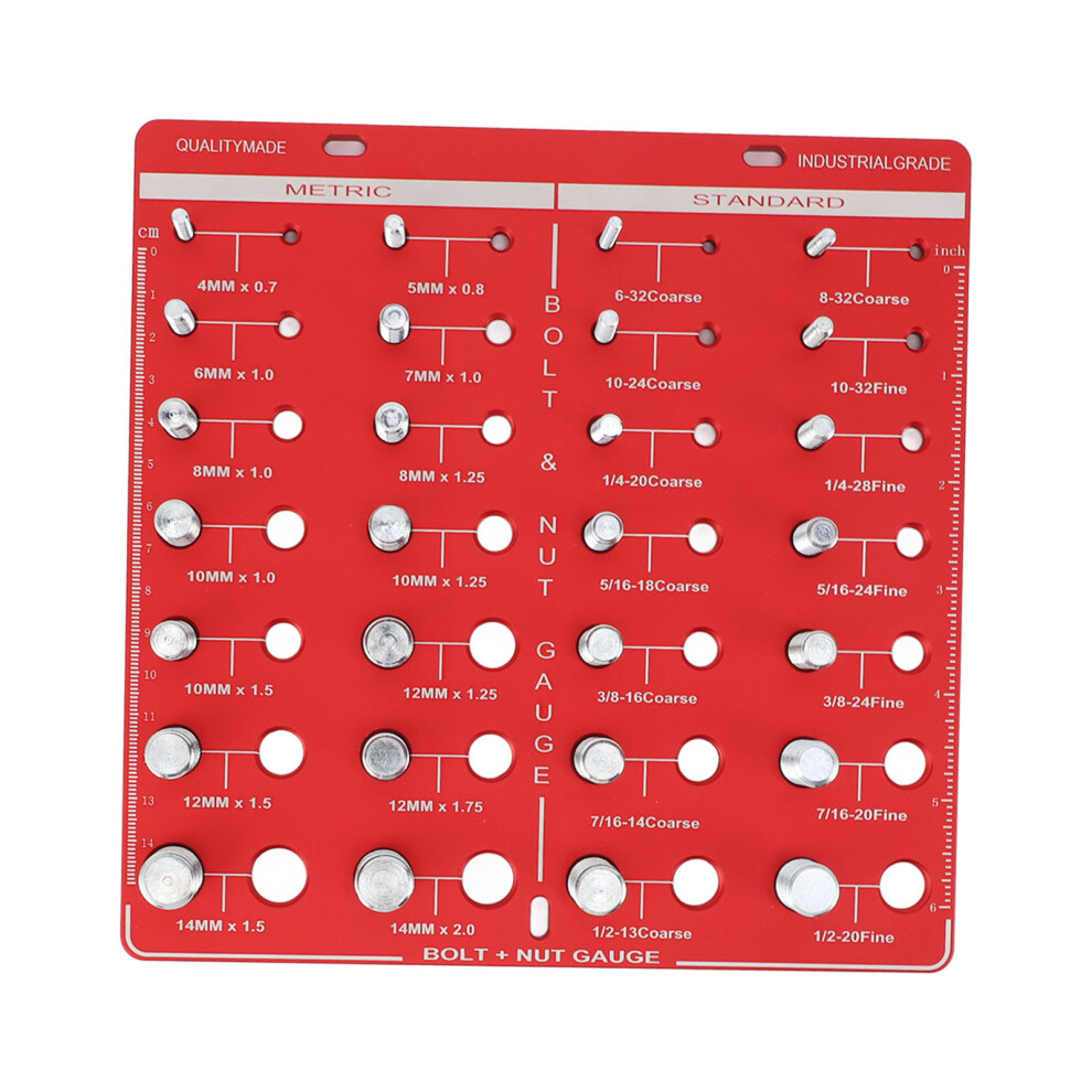 28 Hole Nut Bolt Identifier Gauge Metric Aluminum Alloy 609610726944