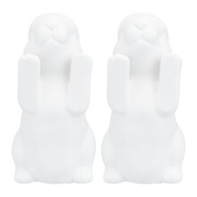 2 buchstütze hasenform, keramik hase weiß, desktop buchhalter