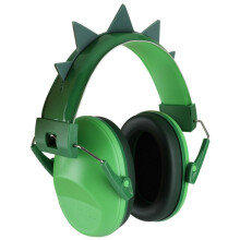Noise Reduction Earmuffs Green Dinosaur Design, Sensory Friendly Hearing Protection, Adjustable Headband, Lightweight