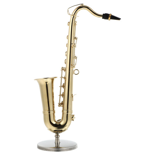 2 Sets Miniature Saxophone With Stand And Case Golden
