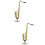 2 Sets Miniature Saxophone With Stand And Case Golden 7