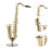 2 Sets Miniature Saxophone With Stand And Case Golden 8
