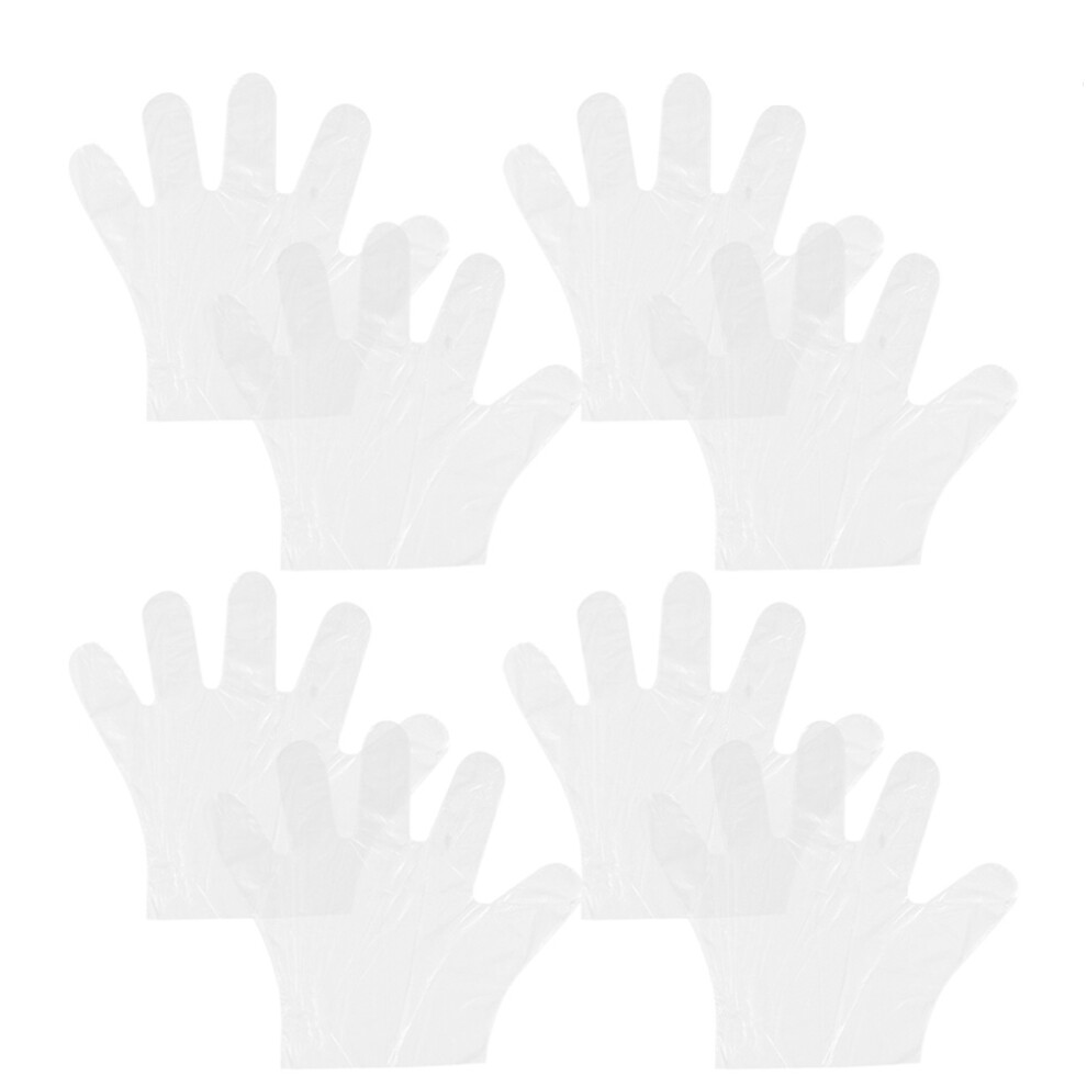 600 Pcs Thickened Transparent Pe Mitten Gloves Food Grade Disposable 033759392621