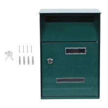 2Pcs Wall Mounted Metal Mailbox Letter Box Decorative Suggestion Box