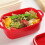 rechteckige Kunststoff-Lunchbox, 1 , rot 4