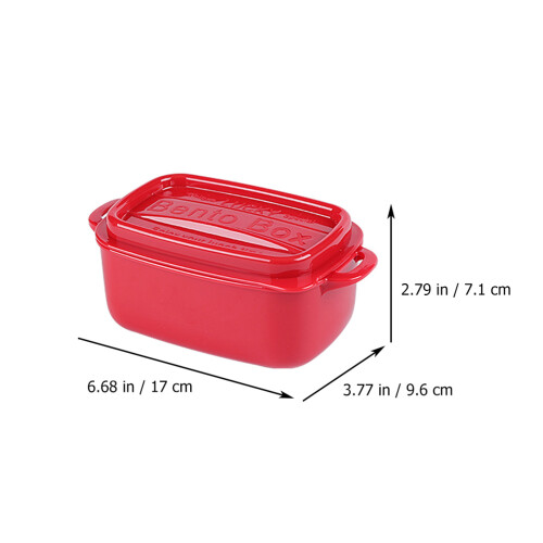 rechteckige Kunststoff-Lunchbox, 1 , rot 1