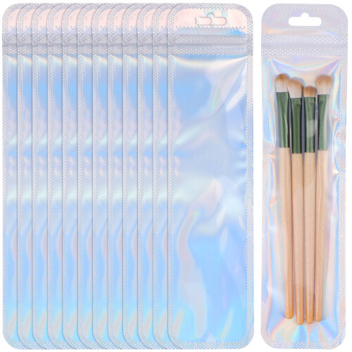 200Pcs Durable PP Pen Storage Bags Sky-Blue with Transparent Front