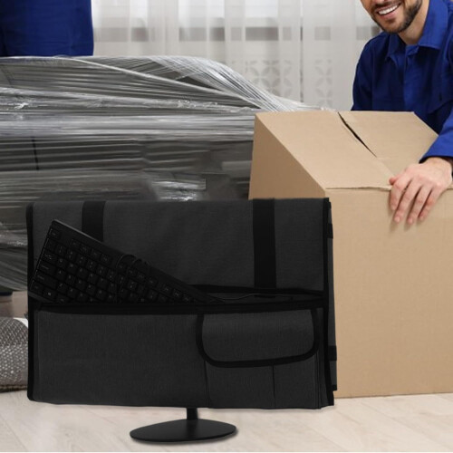 Monitor Case Sleeve For Computer Monitors, Dustproof Cover, Adjustable Design, Padded Screen Bag, Gray Accessories 2