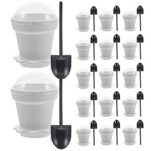 80 Sets Mini Parfait Cups With Lids And Saucers Clear Serving Bowls