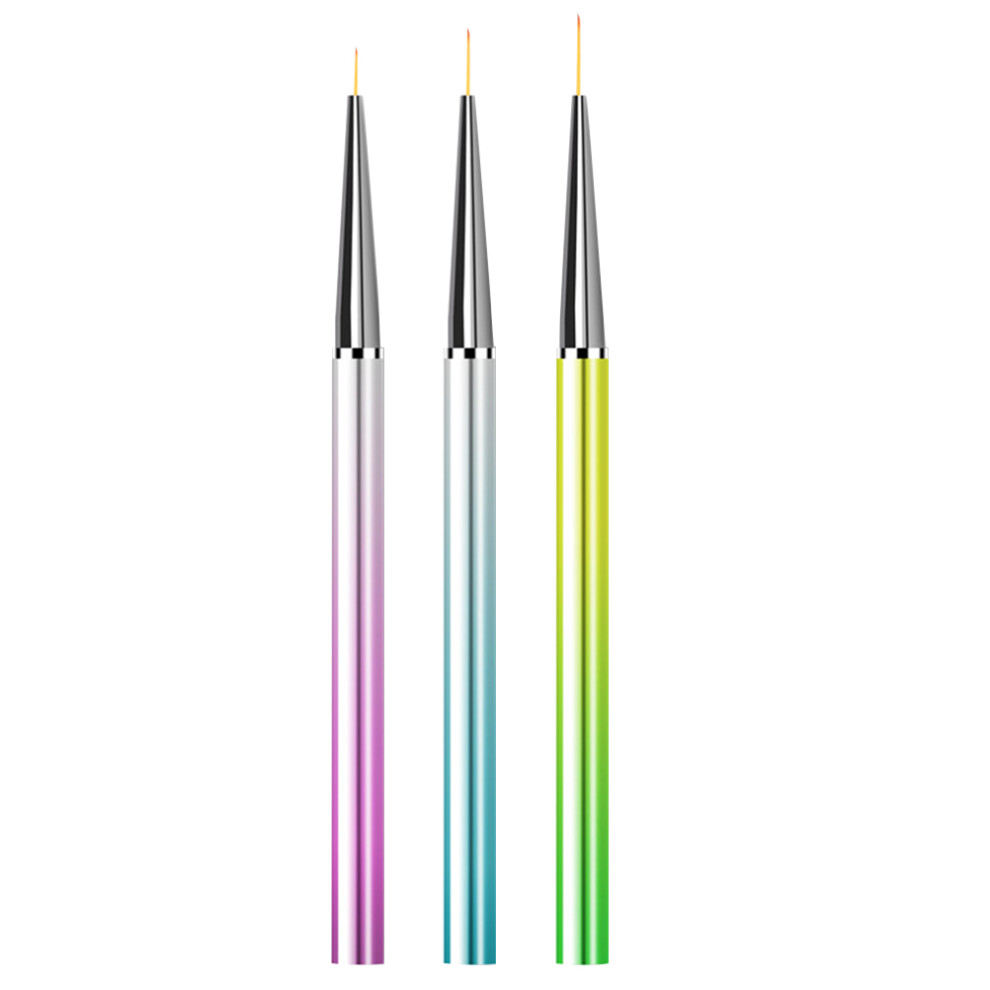 Ohphcall 3Pcs Manicure Pens Nail Art Extension Brushes Durable Aluminum Alloy