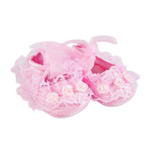 2 Pairs Baby Girl Lace Rose Shoes For Newborn 0-1 Years Size 11 Pink