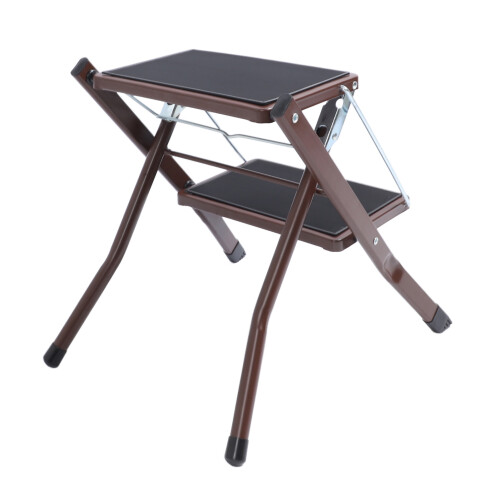 2 Step Ladder 264.6lbs Capacity Folding Step Stool Wide Anti Slip 2