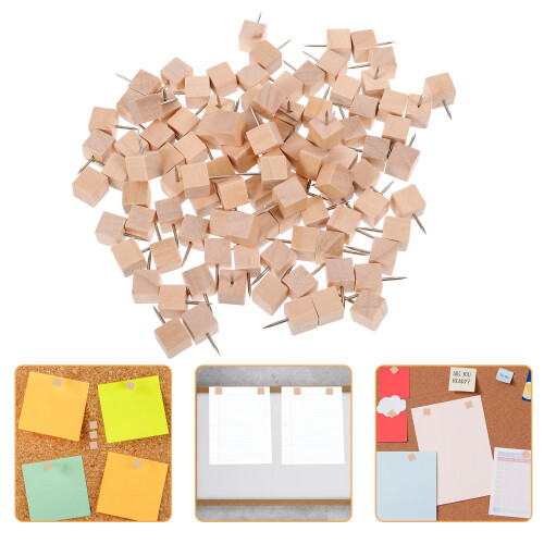 500Pcs Decorative Wooden Thumbtacks for Maps, Photos, and Notes