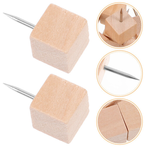 500Pcs Decorative Wooden Thumbtacks for Maps, Photos, and Notes 2