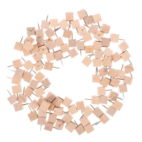 500Pcs Decorative Wooden Thumbtacks for Maps, Photos, and Notes 1