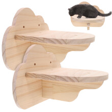 2 wandmontierte Katzennischen mit Kletterstufen für Jungkatzen