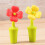 4 silikon-weinflaschenstopper blumenform 2 rot 2 gelb 8