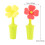 4 silikon-weinflaschenstopper blumenform 2 rot 2 gelb 6