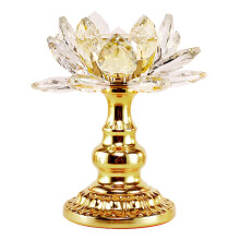 3Pcs Lotus Candle Stand Crystal Candlestick For Temple Prayers