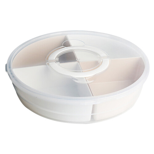 1Pc White Multi-Grid Storage Plate Plastic for Fruits and Snacks 1