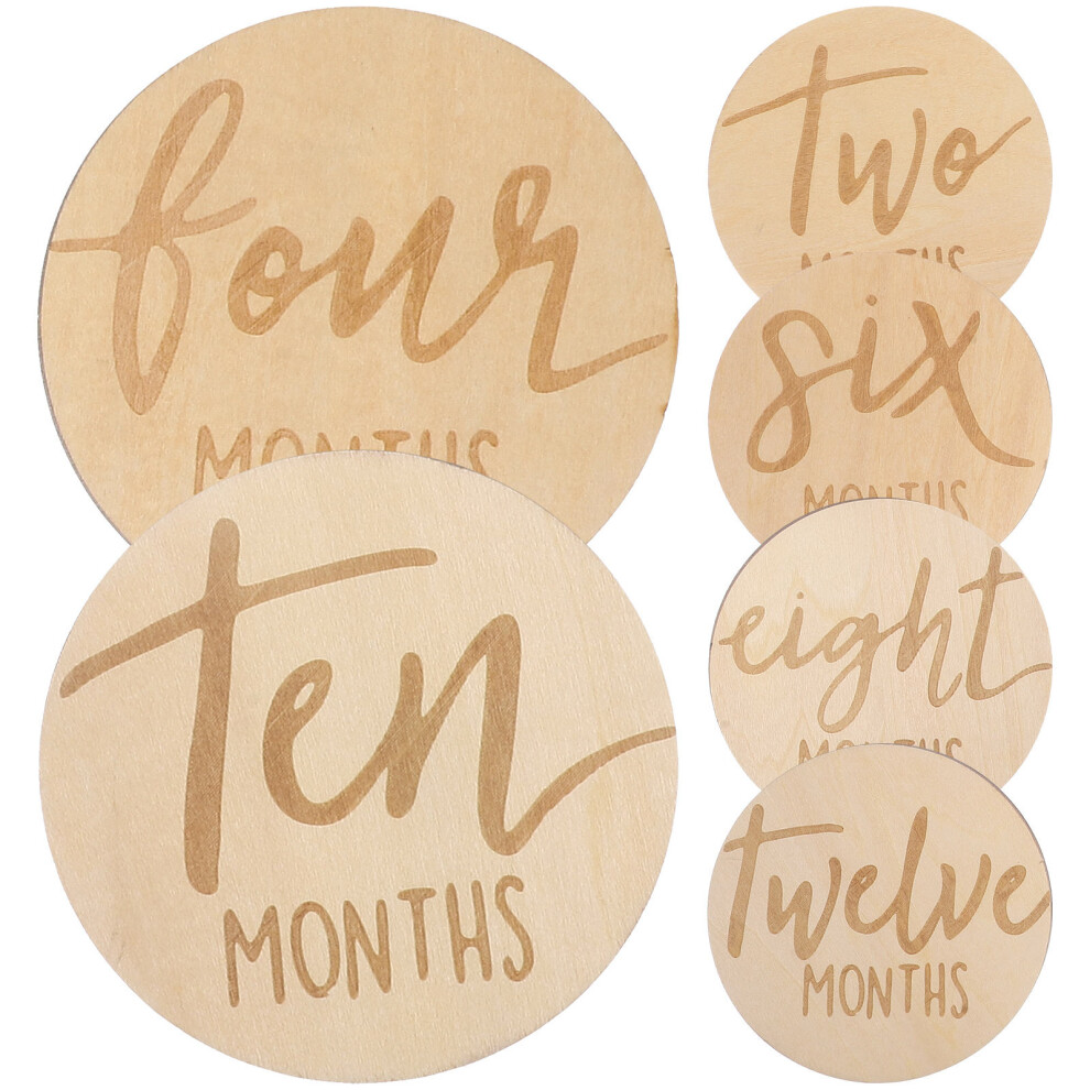 Inoomp 18 Pcs Baby Monthly Milestone Discs Wooden Signs