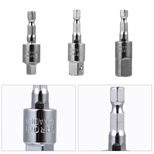 3 Pcs Impact Drill Adapter Handle Extension Bit Driver Socket 2