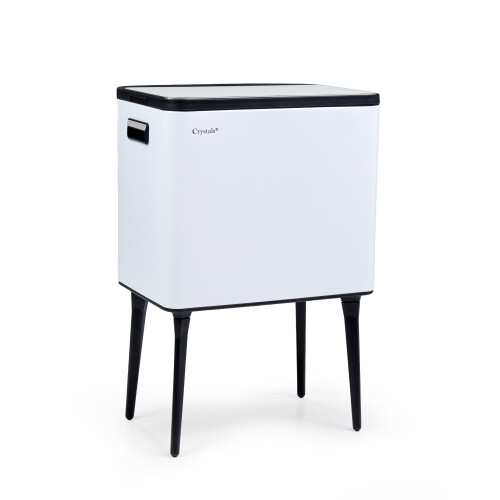 Kitchen Rubbish Recycling Press Top Bin 35L Removeable Compartment - Large