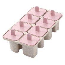 DIY Letter 8 Grids Ice Mold with Lid Ice Cream Juice Chocolate Pink