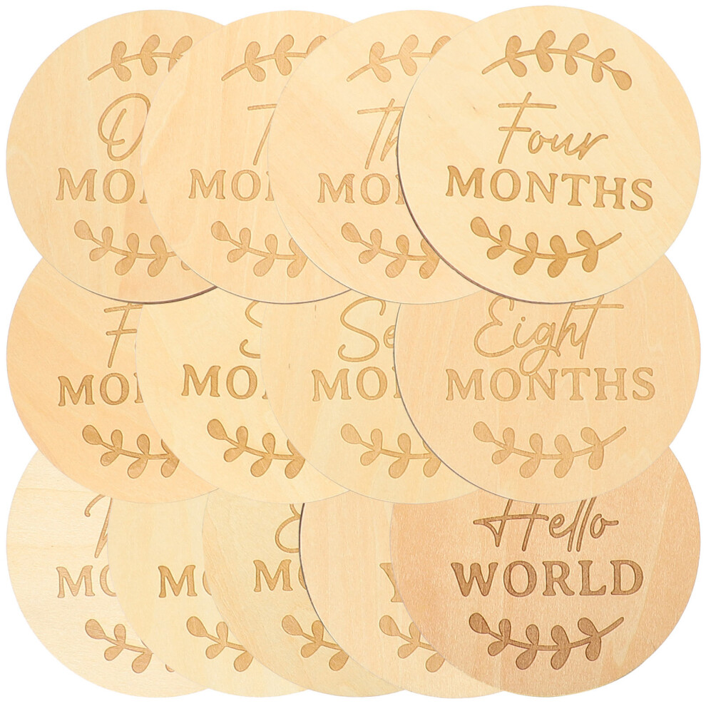 39 Pcs Wooden Baby Monthly Milestone Photo Cards Artibetter