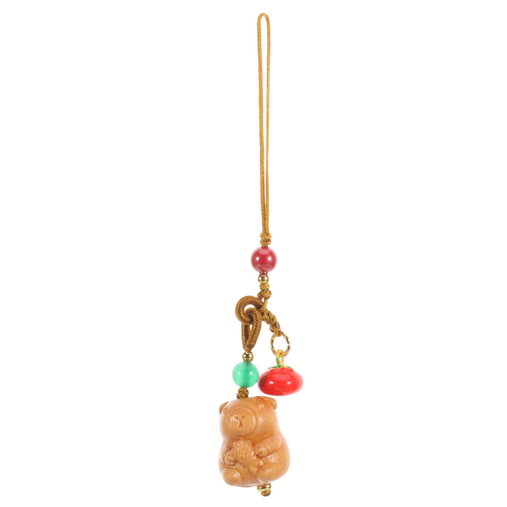 2Pcs Wooden Guinea Pig Phone Charm Keychain Pendant For Handbag 3364078474260