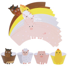 24 stück kuchenverpackungshalter cartoon-tiere aus papier