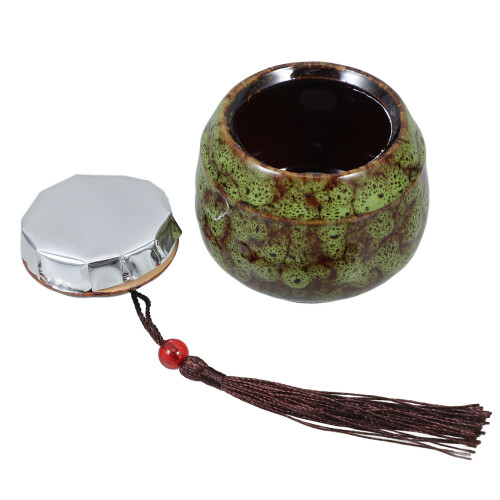 2Pcs Small Ceramic Cremation Urn For Human And Pet Ashes Green 1