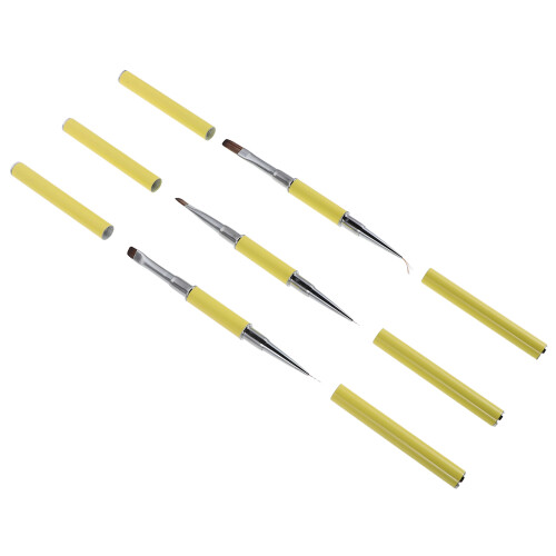 3Pcs Double-Ended Nail Art Brushes For Drawing And Dotting