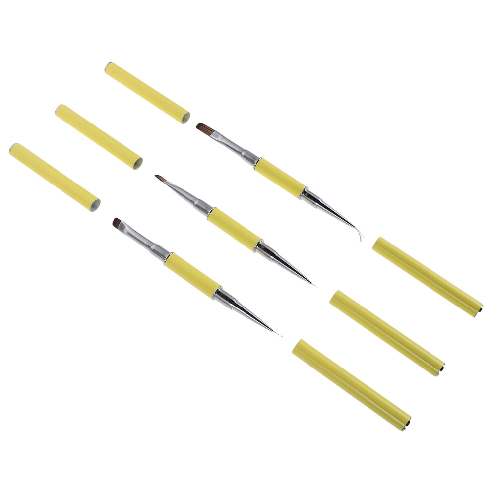 Inoomp 3Pcs Double-Ended Nail Art Brushes For Drawing And Dotting