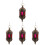 4Pcs Hanging Metal Candle Holder Moroccan Tea Light Stand 4