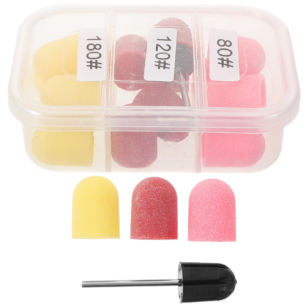 Artibetter 1 Box Sanding Caps Nail Drill Bit Bands 13Mm Fine Grit For Acrylic Gel