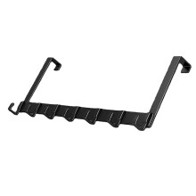 Over The Door Hook Aluminum Coat Rack 7 Hanger Hooks Black