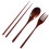 3Pcs Assorted Color Wooden Cutlery Set Kitchen Fork Spoon Chopsticks 1