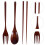 3Pcs Assorted Color Wooden Cutlery Set Kitchen Fork Spoon Chopsticks 4