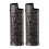 (Gold) 2Pcs Zinc Alloy Lighter Case Floral Pattern Black 1