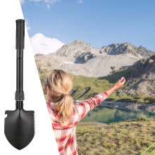 Multi-Funktionale Klappbare Überlebensschaufel mit Kompass für Camping, Wandern und Outdoor-Aktivitäten