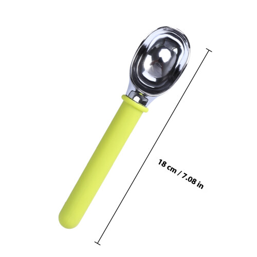 Zinc Alloy Ice Cream Scoop Cookie Spoon With Abs Handle Green 2