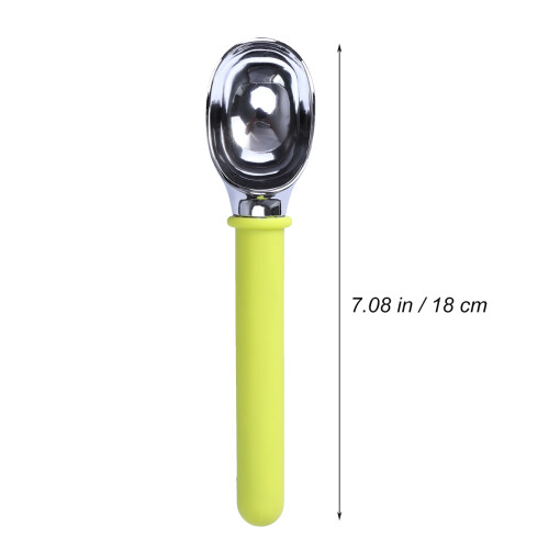 Zinc Alloy Ice Cream Scoop Cookie Spoon With Abs Handle Green 1